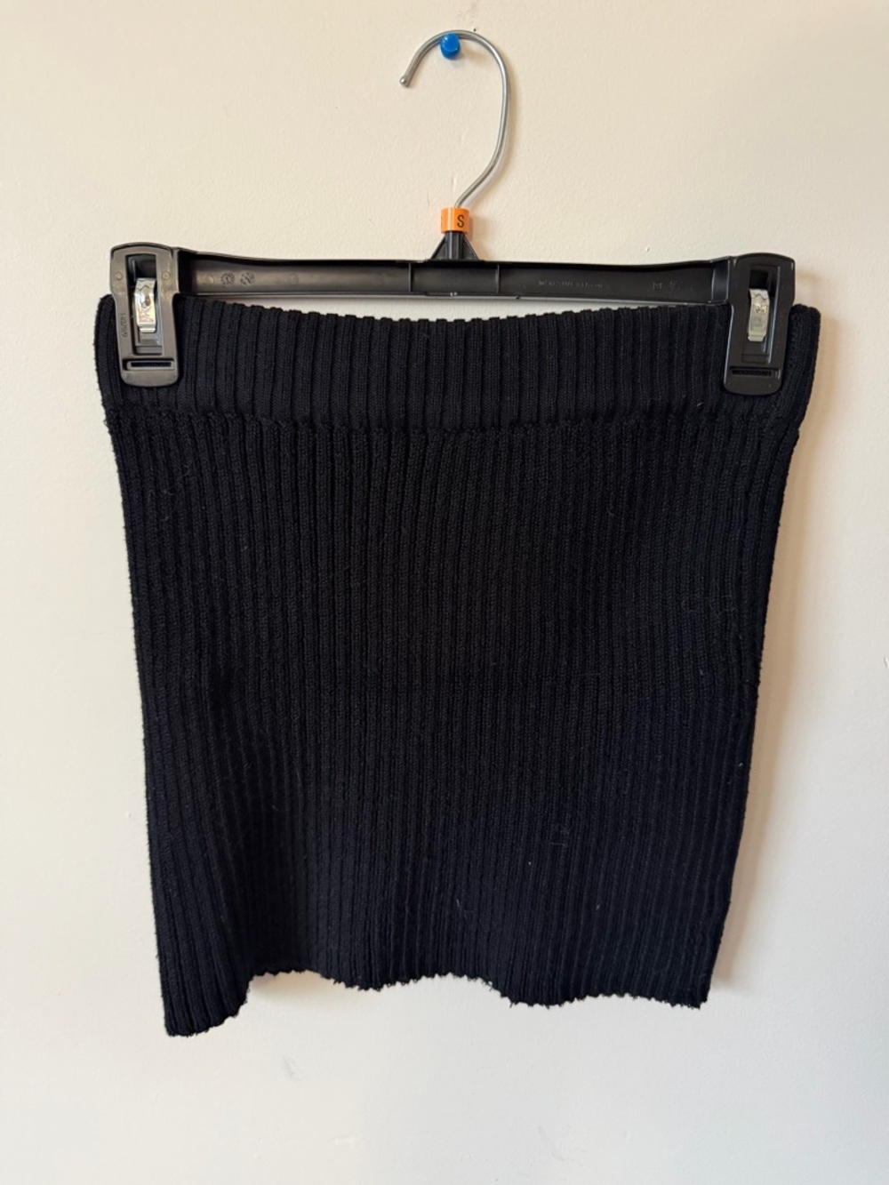 Ardene Black Ribbed Knit Mini Skirt